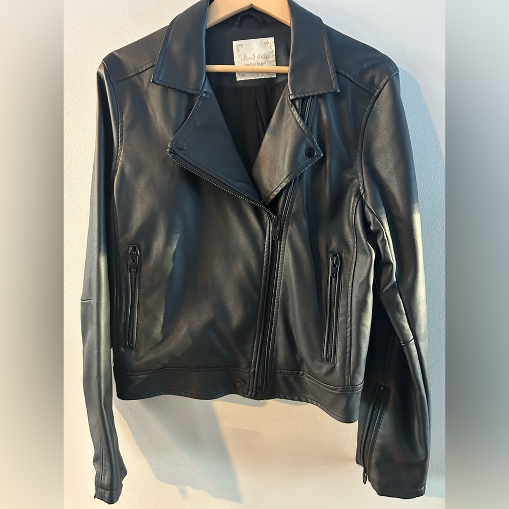 EUC Altar'd State Midnight “Leather” Moto Jacket - Picture 1 of 5